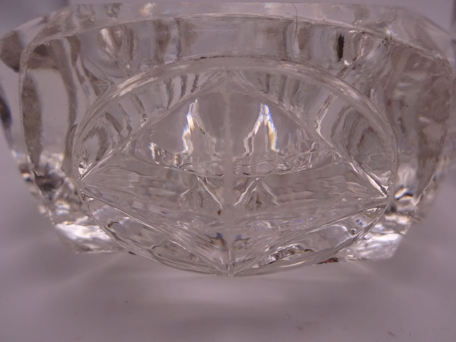 3 Antique Pressed Glass Furniture Feet/Castor Cups photo vintage