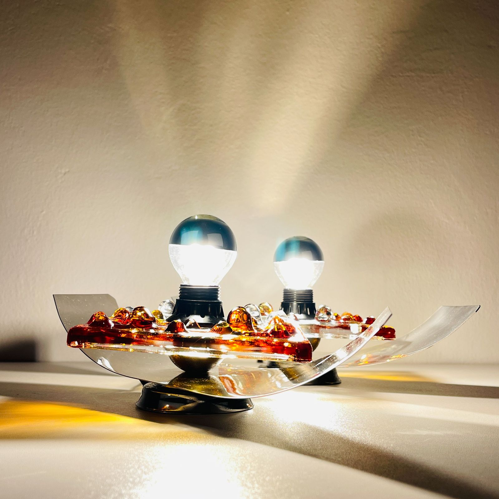 photo furniture Mid Century Murano Wall Lamps By Av Mazzega, Italy 1970, Set Of 2