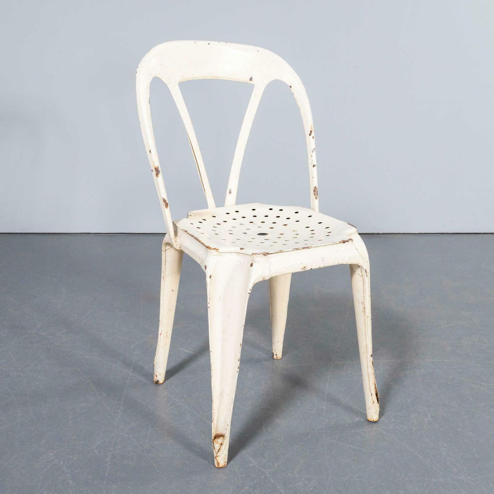 1950’s Original French Multipl’s Dining Chairs – Set Of Six White photo for sale