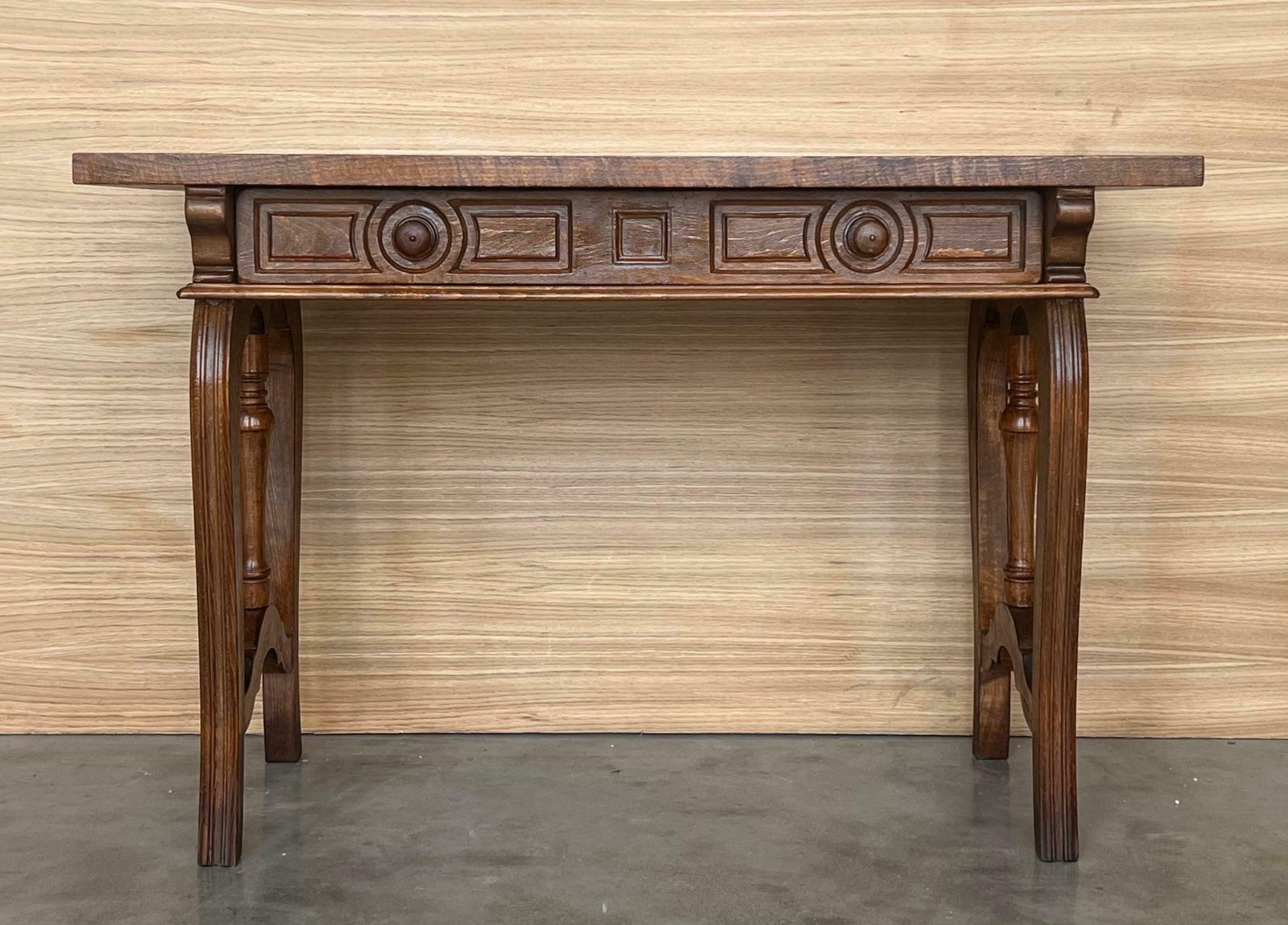 Early 19th Century Walnut Wood Catalan Spanish Console, Desk Or Vanity Table photo for sale