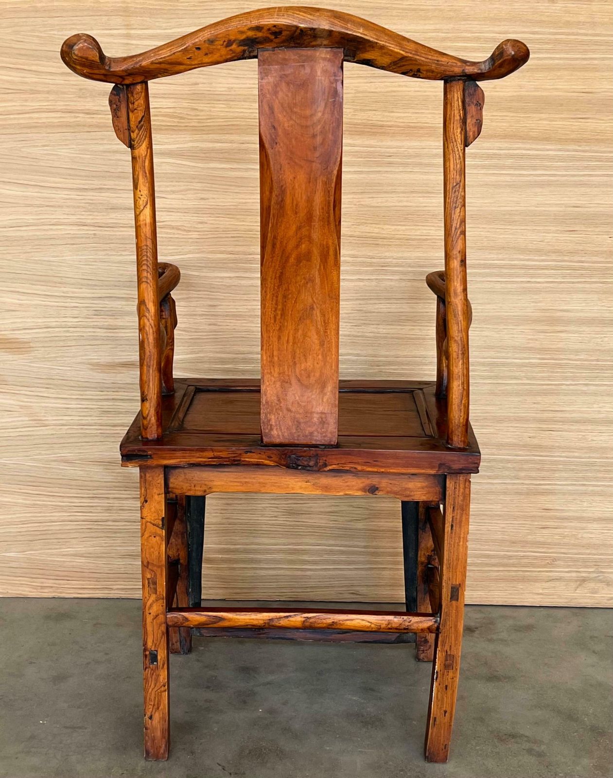 Furniture Pair Of Chinese Ming Style Carved Wood High Back Throne Armchairs photo