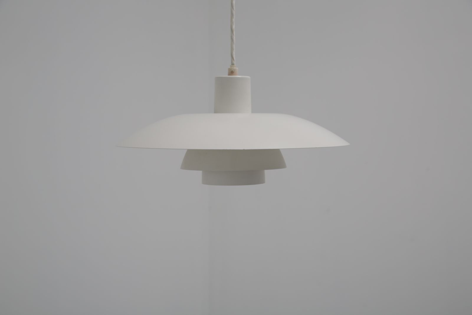 Vintage White Pendant Light “Ph4/3” By Poul Henningsen For Louis Poulsen, Denmark, 1970s. photo Lighting