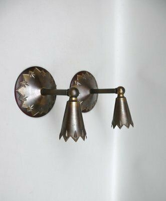 Art Nouveau Brass Wall Lights In The Style Of Dagobert Peche, Austria, 1890s, Set Of 2 photo buy
