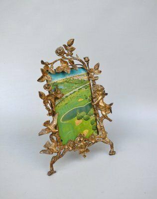 Biedermeier Picture Frames Amor In Bronze, Set Of 2 photo buy