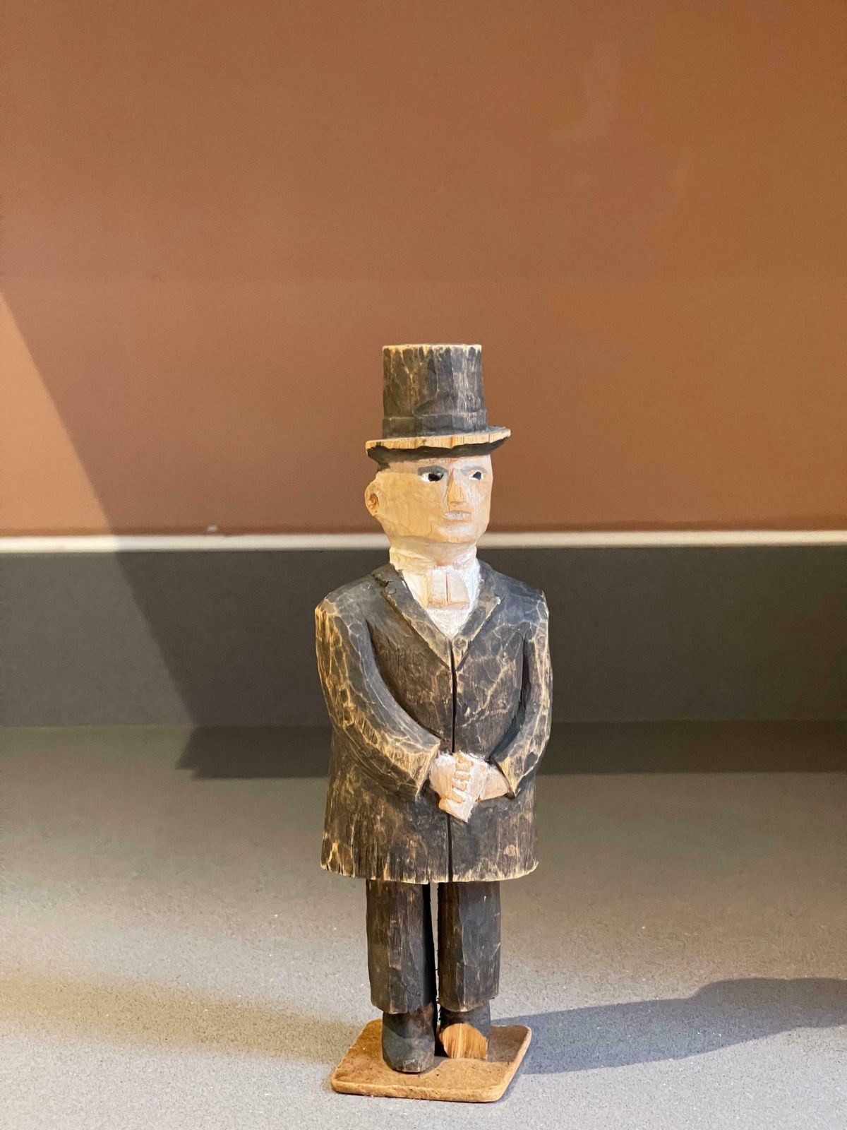 Wooden Carving Human Sculptures, Formal Dressed Antique Decorative Man Figurine photo furniture