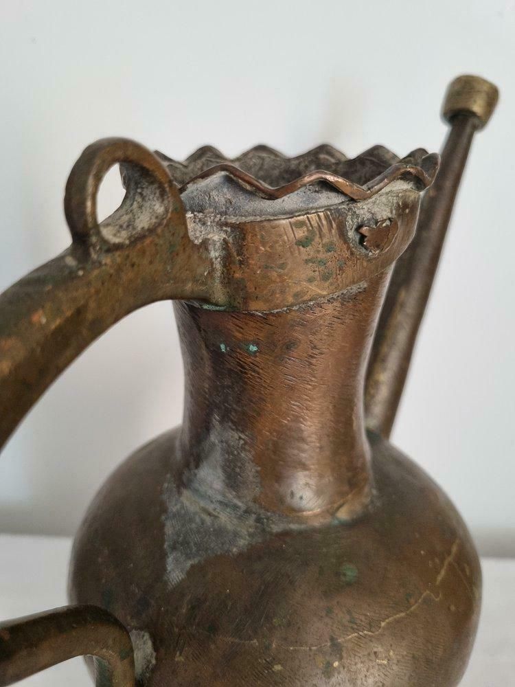Antique Middle Eastern Handmade Copper Ewer photo vinterior