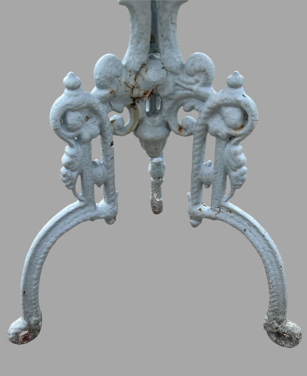 Antique Hand Forged Cast Iron Garden Tripod Table photo for sale