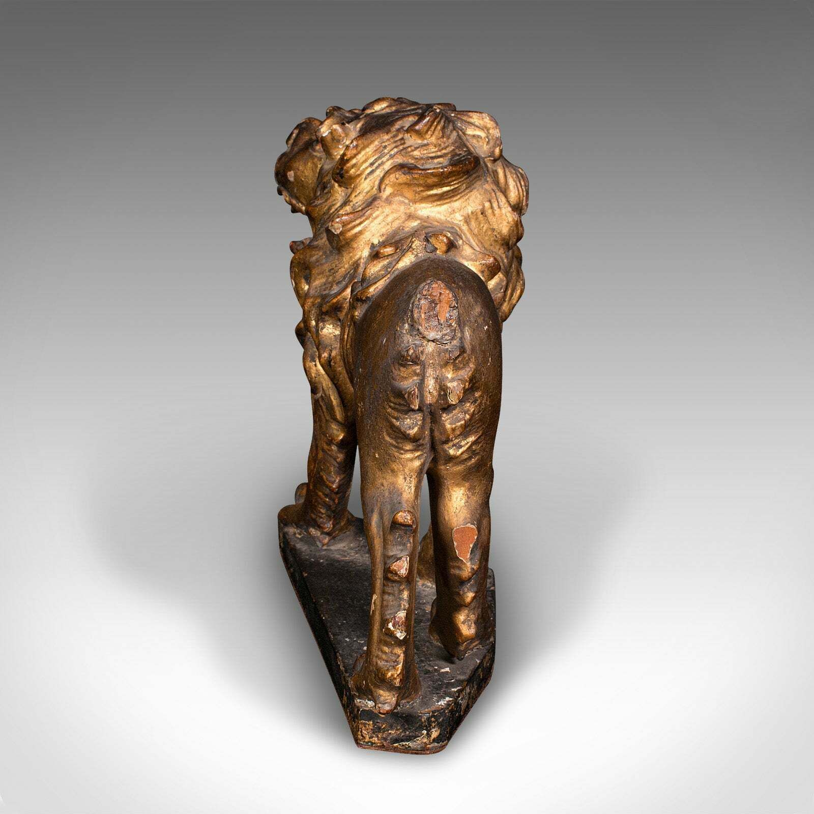 Antique Carved Lion Figure, English, Giltwood, Decorative Ornament, Mid Georgian photo Home Decor