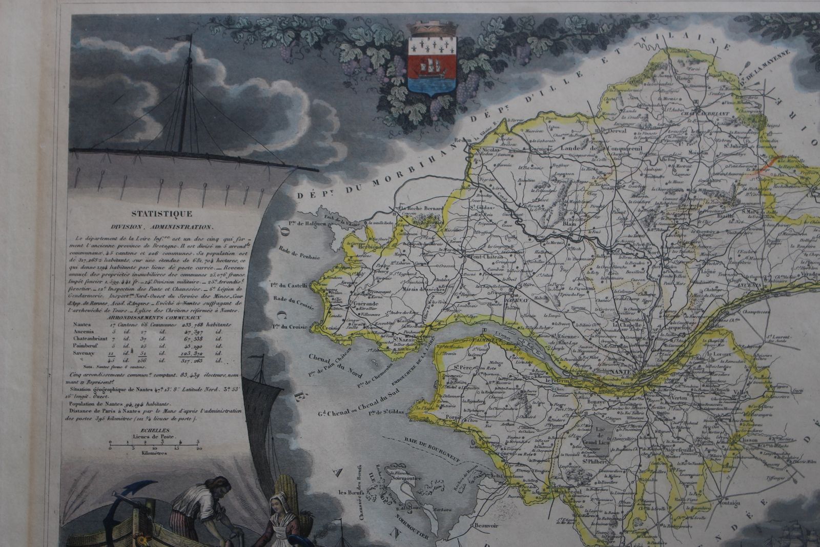 Antique Map Of  The Saone And Loire By Victor Levasseur C1854 photo 70.0