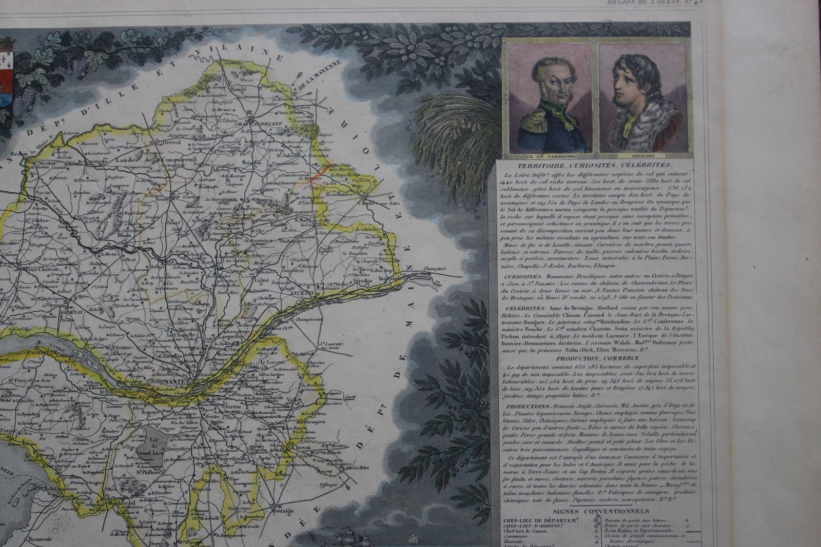 Antique Map Of  The Saone And Loire By Victor Levasseur C1854 photo vinterior
