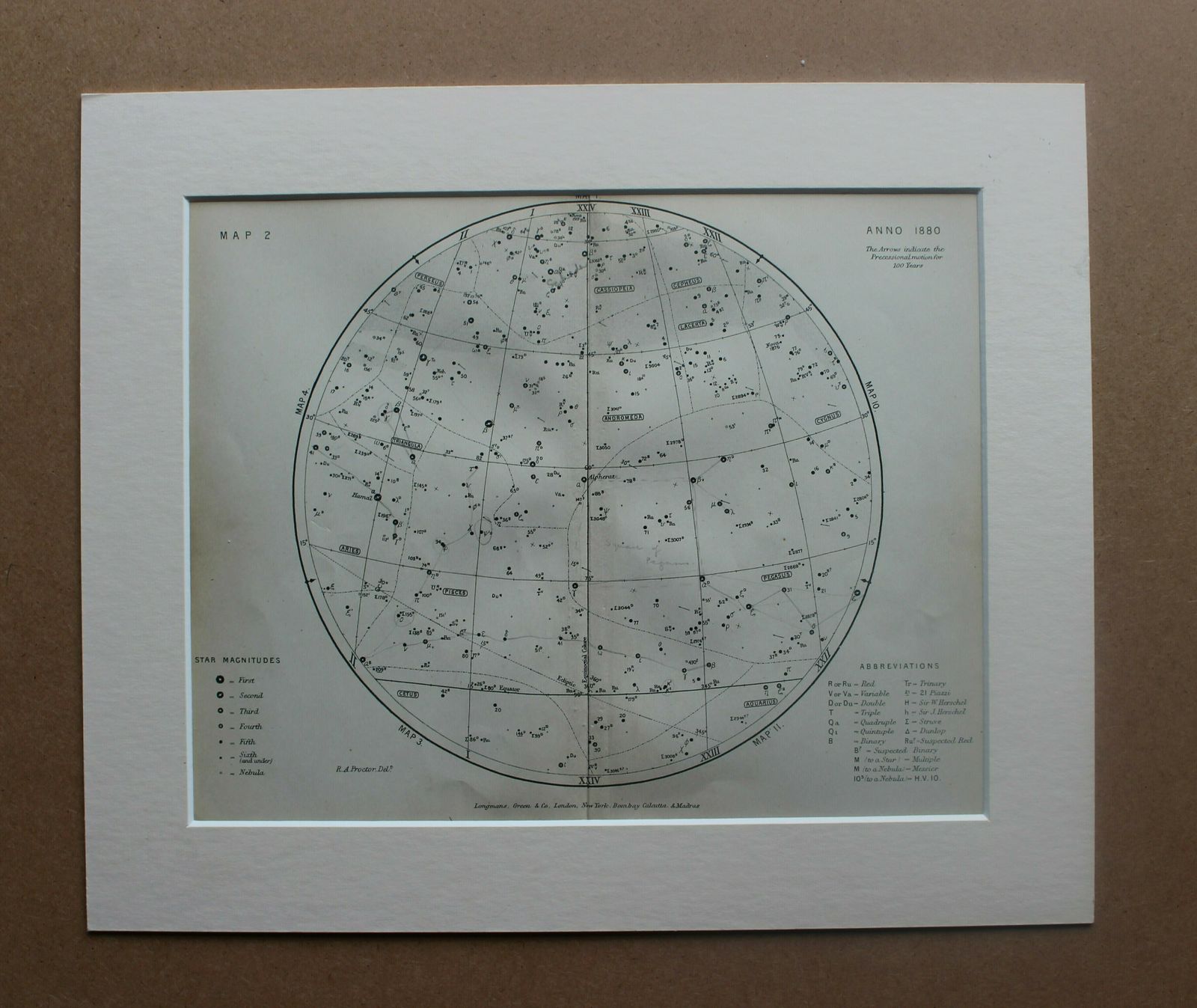 Set Of 12, 19th Century Star And Astronomical Charts By Richard A Proctor photo for sale