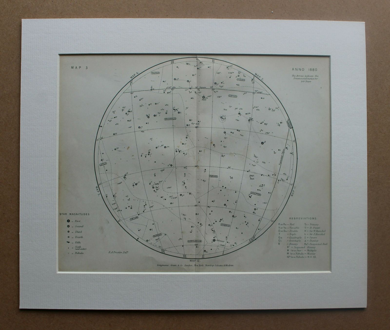 Set Of 12, 19th Century Star And Astronomical Charts By Richard A Proctor photo Art