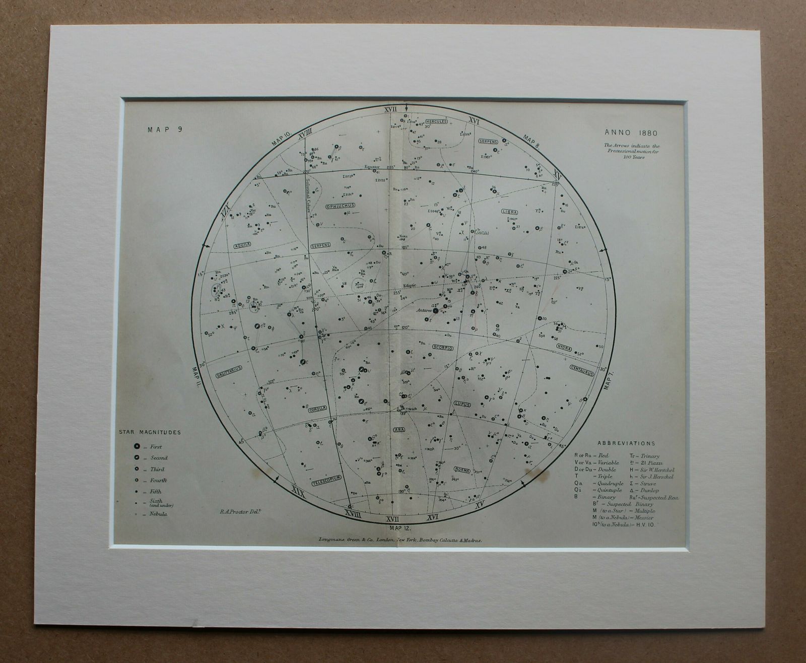 photo for sale Set Of 12, 19th Century Star And Astronomical Charts By Richard A Proctor