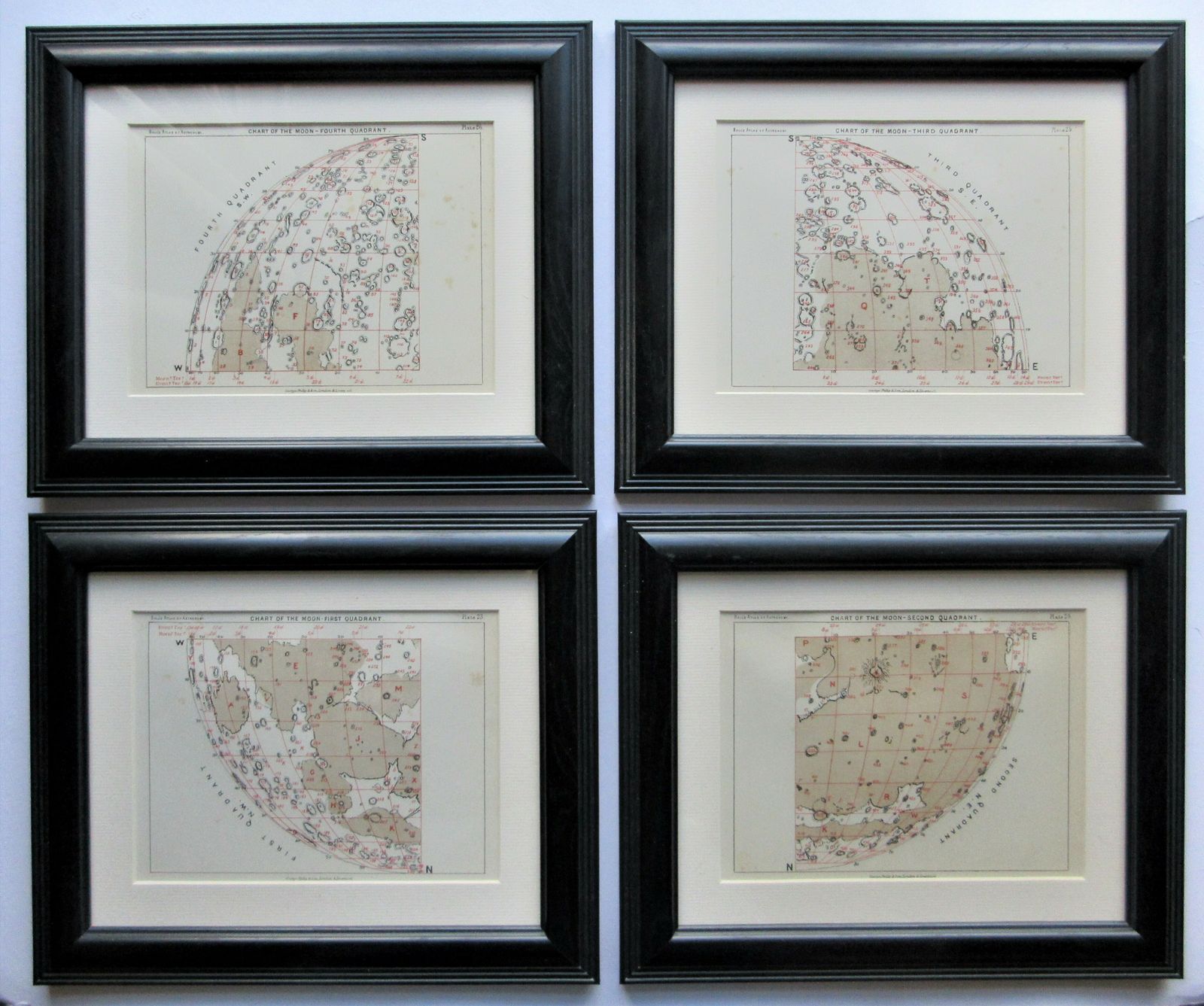 Chart Of The Moon In Four Separate Quadrants C1872