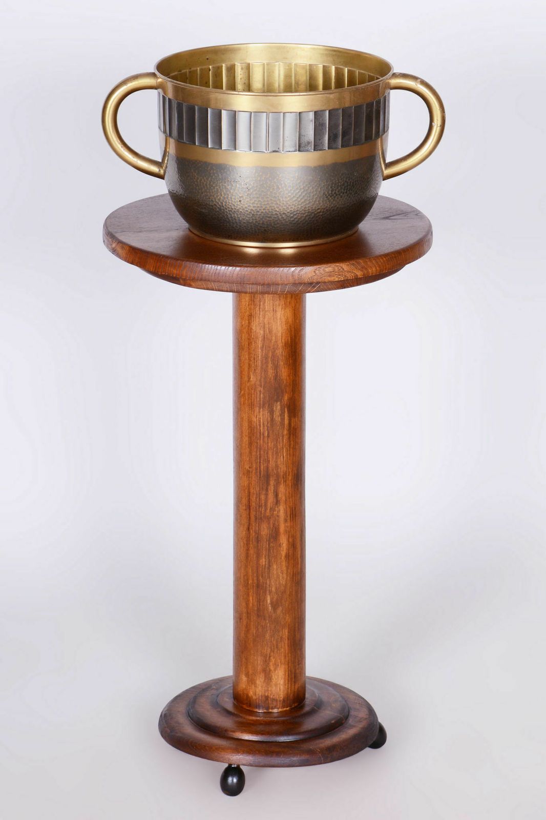 photo furniture Original Art Deco Jardiniere, Professionally Cleaned Brass, Czech, 1910s