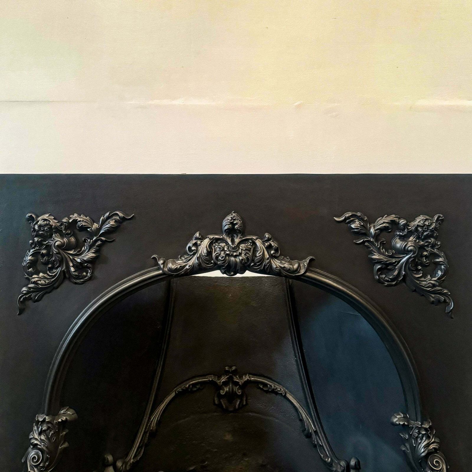 Antique Ornate Victorian Cast Iron Insert photo vintage