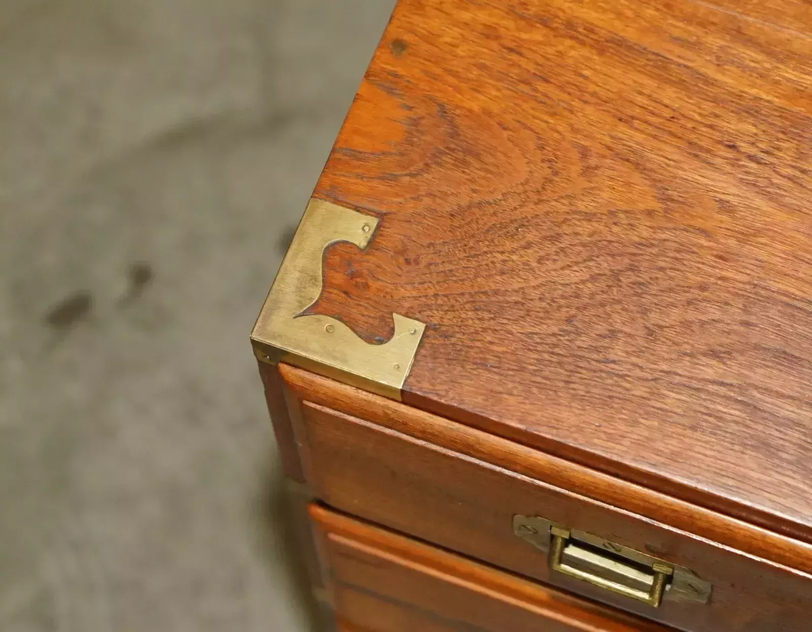 photo furniture Pair Of Vintage Camphor Wood Military Campaign Bedside Table Nightstand Drawers