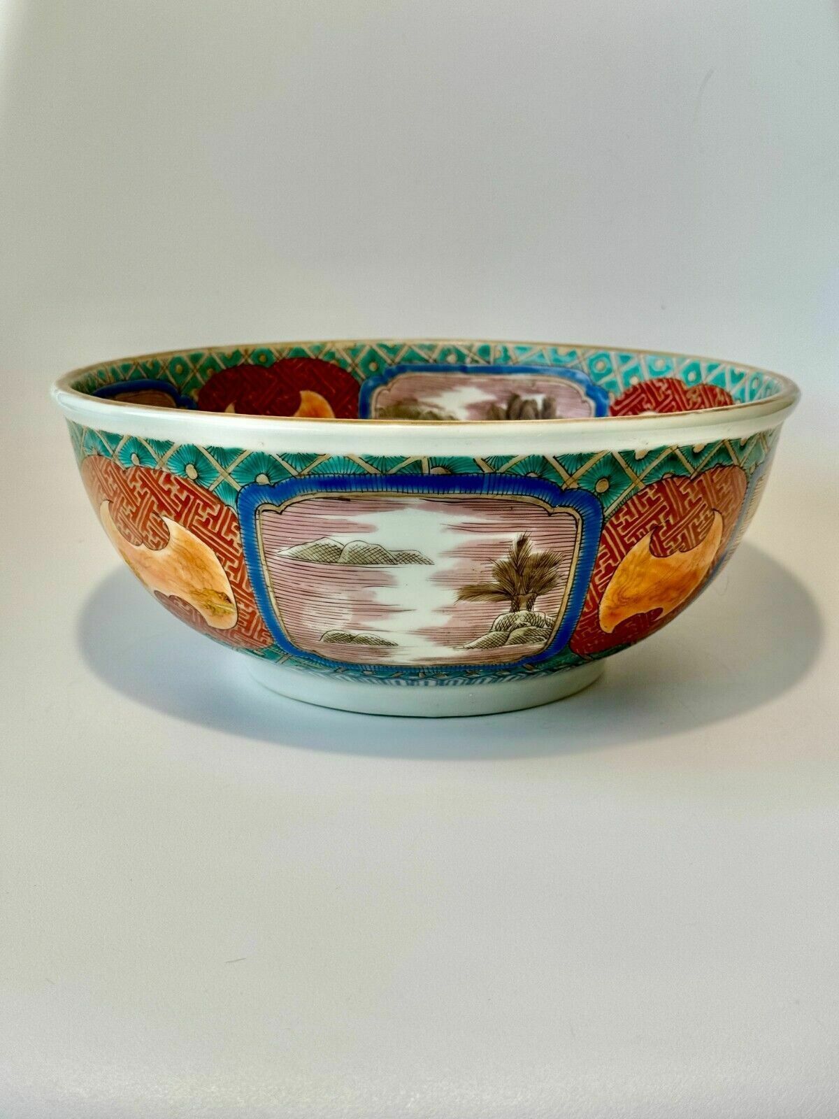 A 19th Century Japanese Meiji Period Imari Bowl Hand Painted With Flowers 25cmø photo vinterior