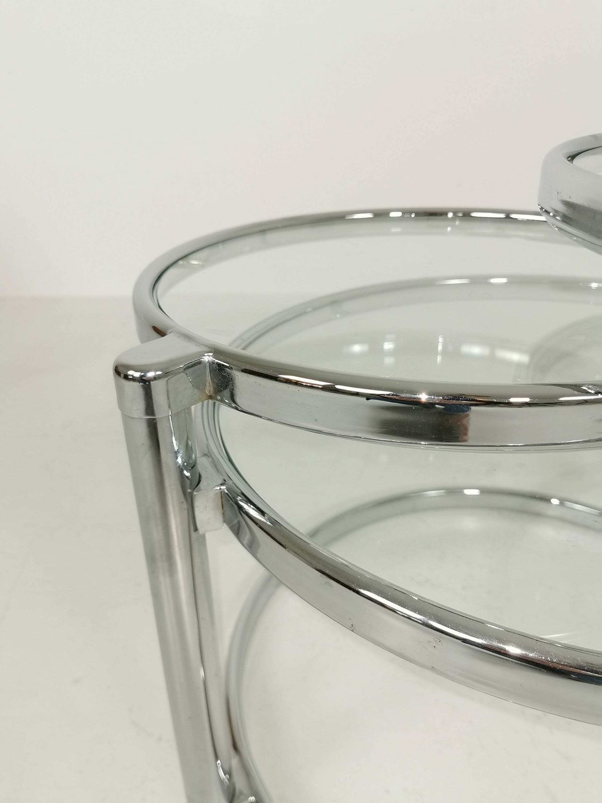 photo for sale Bauhaus Mid Century Swivel Coffee Table In The Design Of Milo Baughman