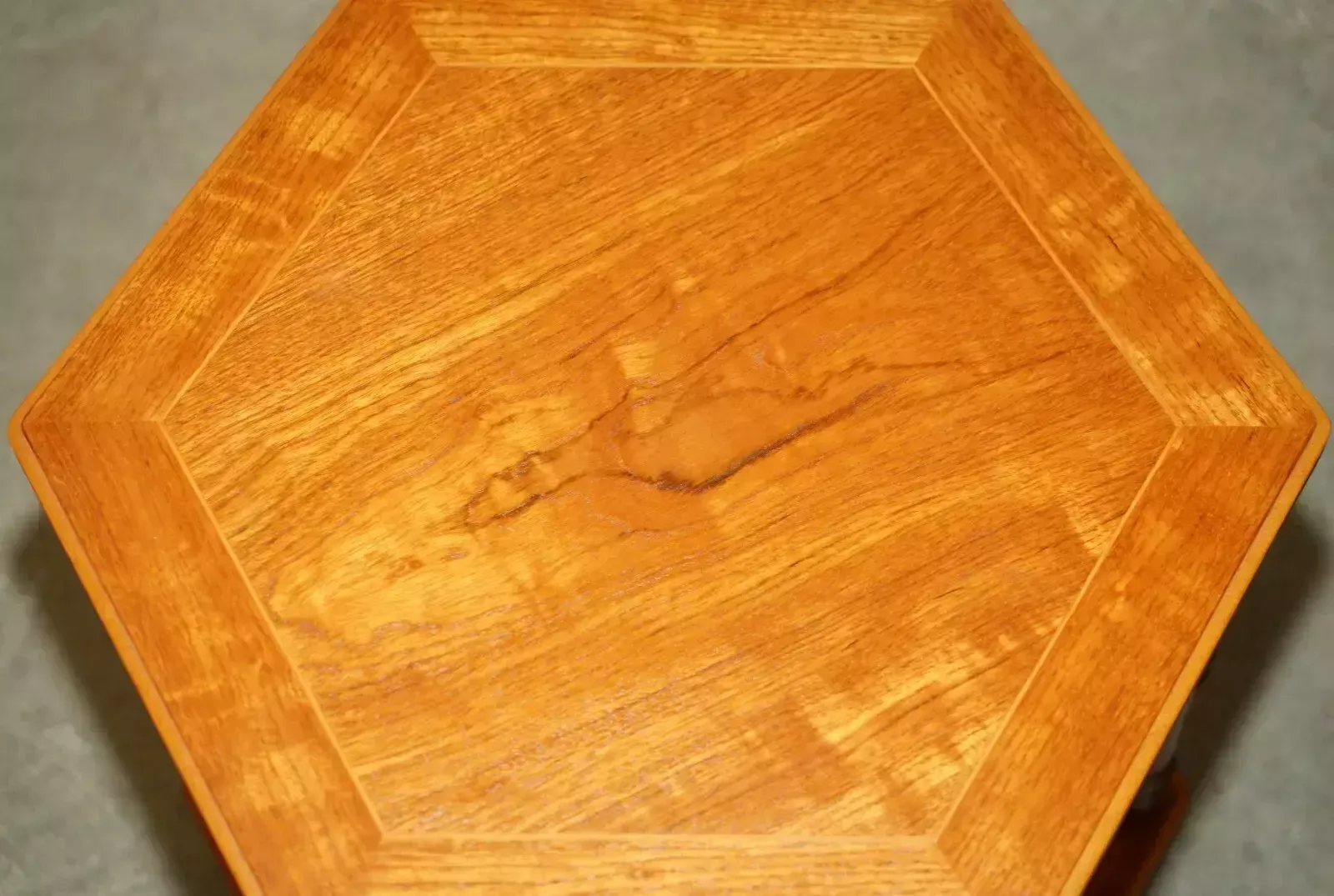 Fine Pair Of Vintage Hexagonal Side End Tables With Chippendale Bamboo Pillars photo 1450.0