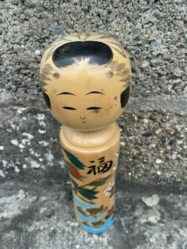 photo for sale Vintage Extra Large Tall Traditional Japanese Kokeshi Wooden Doll Ornament