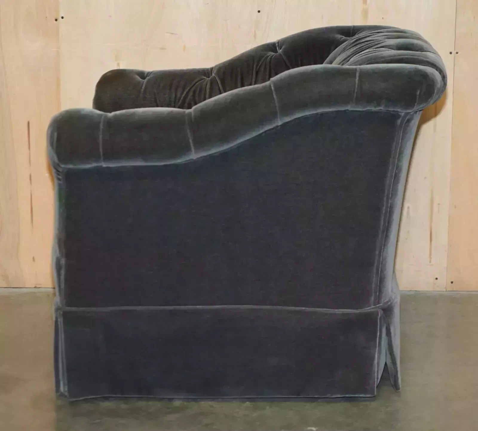Furniture George Smith Somerville Chesterfield Mohair Velvet Armchair Footstool photo