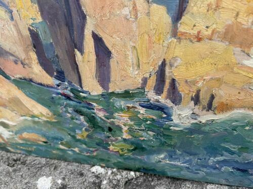 Denton Hawley Original Signed Seascape Oil On Board Painting Art Work photo vinterior