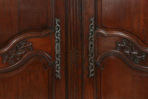 Furniture Large Louis XVI French Carved Bridal Wardrobe, 1850s photo