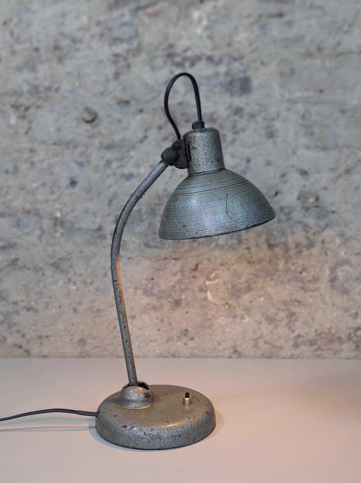 Vintage Metal Desk Lamp, Made In Poland, 1960s photo furniture