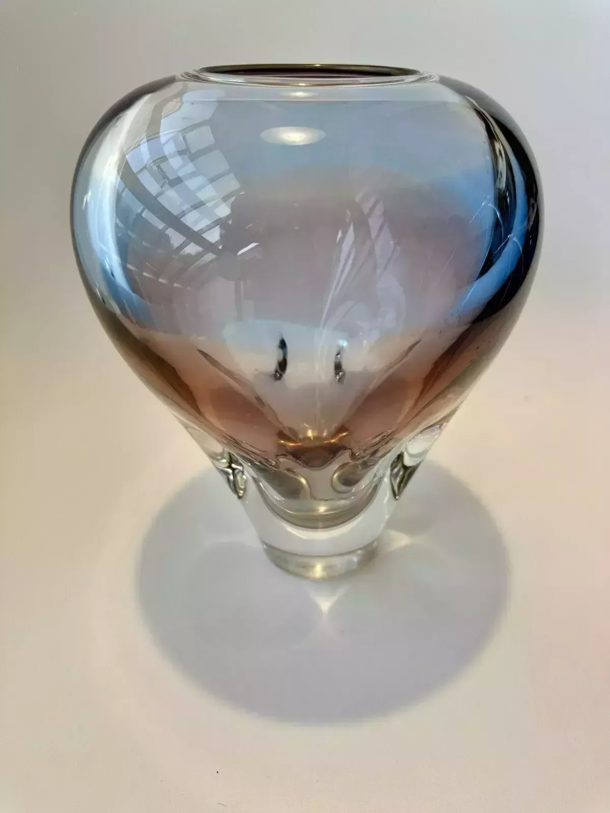 photo for sale Czechoslovakian Moser Vladimir Mika Bohemian Art Glass Vase Mstisov Glassworks