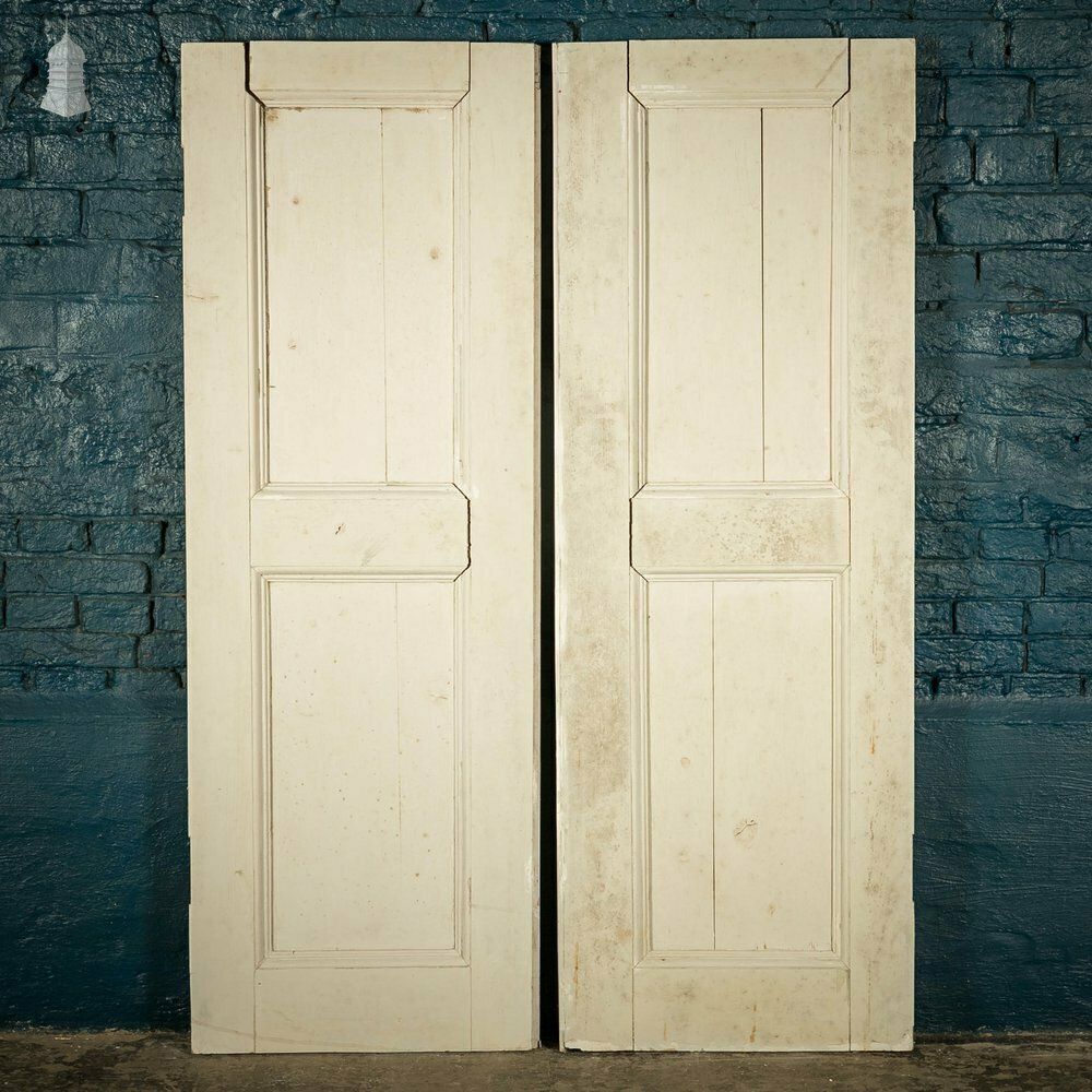 120.0 Pine Cupboard Doors, White Painted 2 Moulded Pannels photo