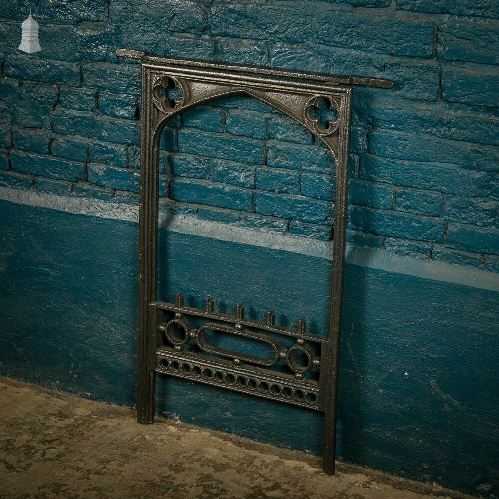 Fireplace Frame, Cast Iron With Quatrefoil Detail photo vinterior