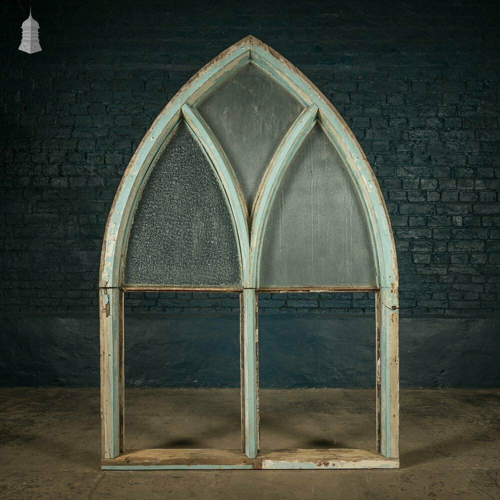 Home Fixtures Arch Top Window, Gothic Style With Ribbed Textured Glass photo