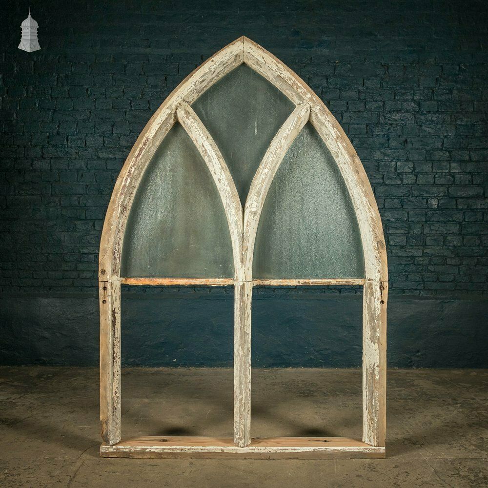 Arch Top Window, Gothic Style, Timber With Textured Glass photo for sale