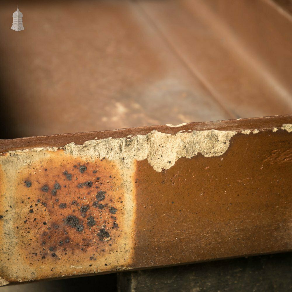 Shallow Trough Sink, 19th C Salt Glazed, Left Hand Return With Decorative Floral Design photo buy