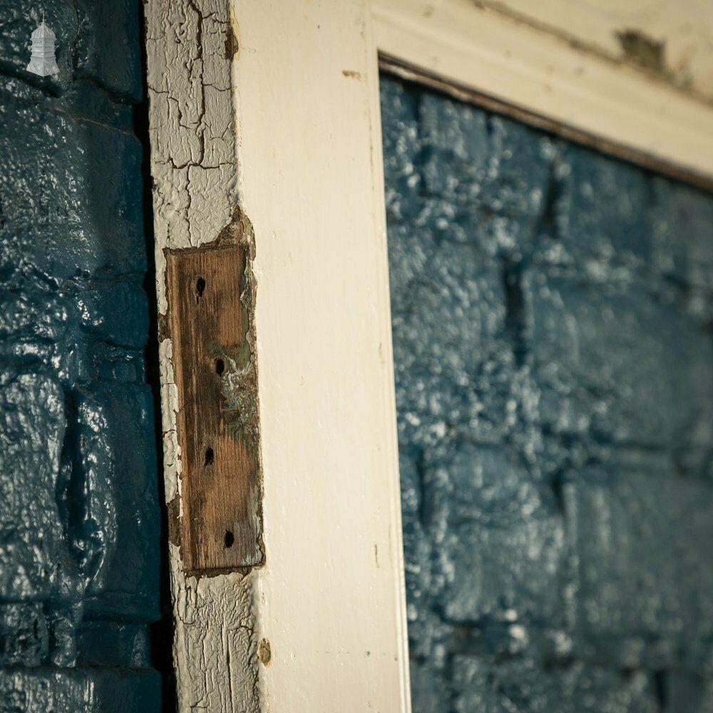 photo vintage Half Glazed Door, 3 Moulded Pine Panel Distressed Crackled Paint
