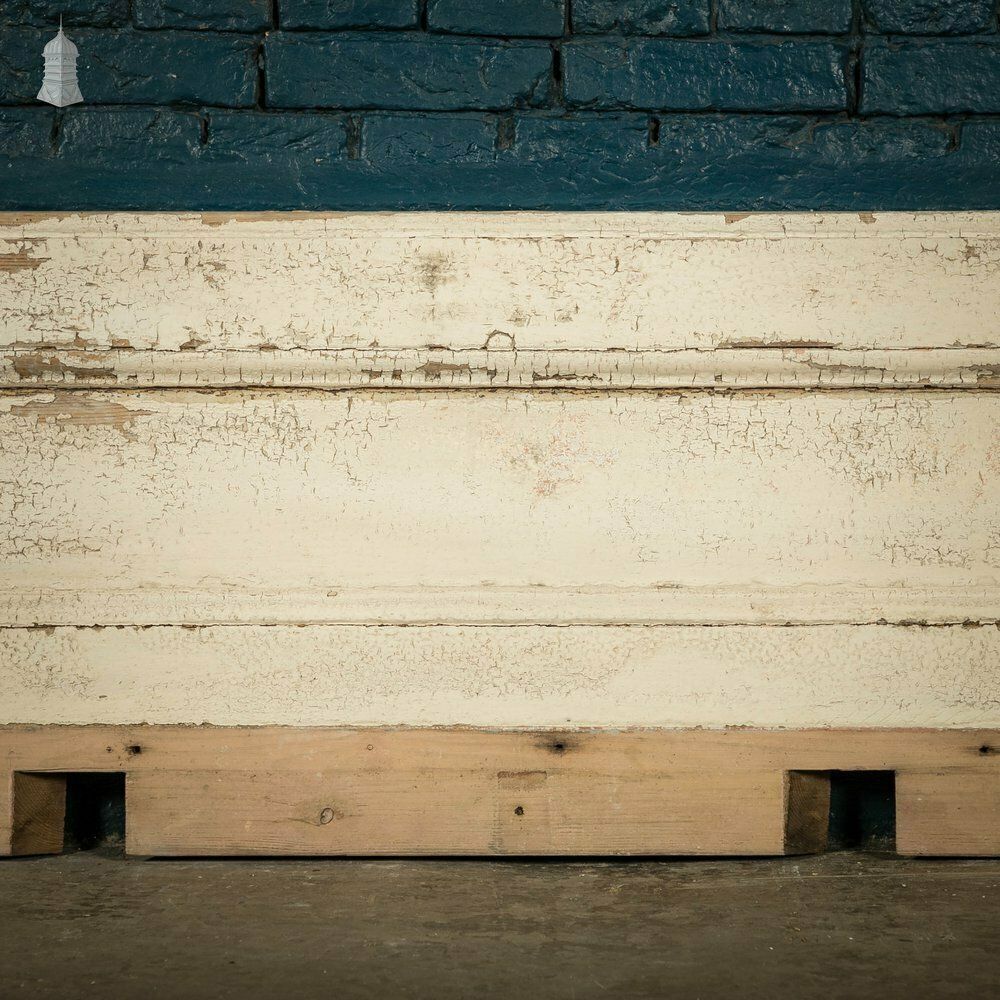 photo furniture Moulded Pine Panelling, Distressed White Paint Finish