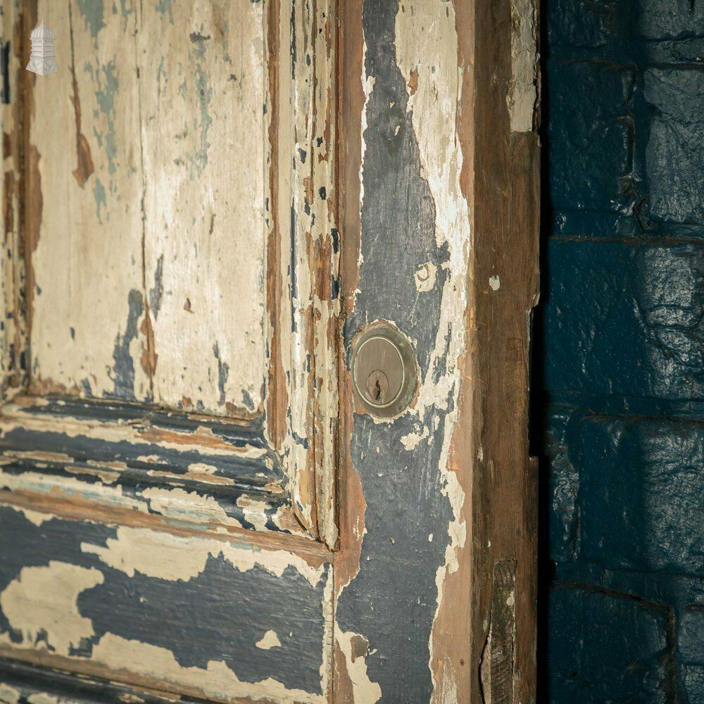 Oak Paneled Door, 5 Moulded Panel photo vintage