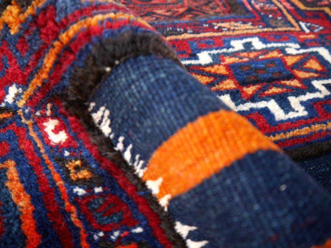 Tribal Soumak Saddle Blanket Vintage Sumak photo furniture