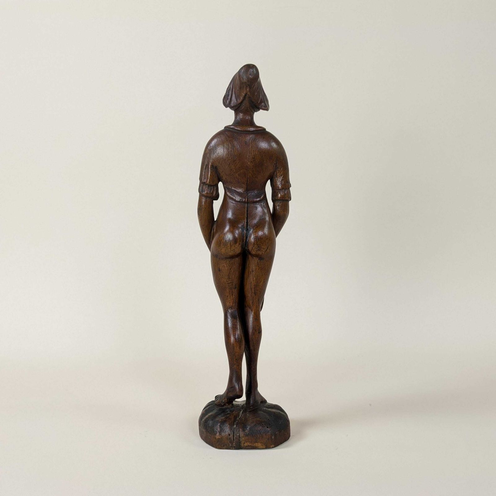 Antique French Carved Wood Female Brothel Statue, Old Erotic Wooden Figurine, Curiosa Statuette Curiosity Collector, Brothel Sign photo furniture
