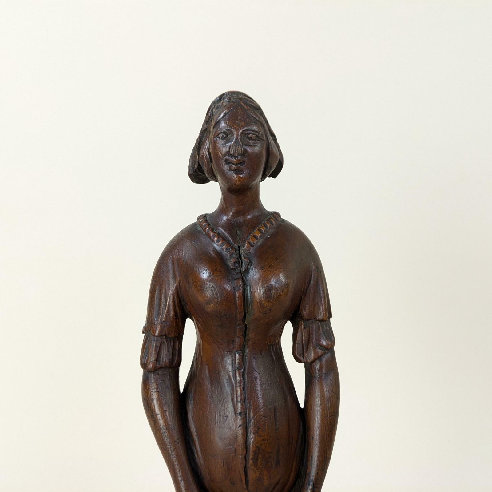 Antique French Carved Wood Female Brothel Statue, Old Erotic Wooden Figurine, Curiosa Statuette Curiosity Collector, Brothel Sign photo 588.0