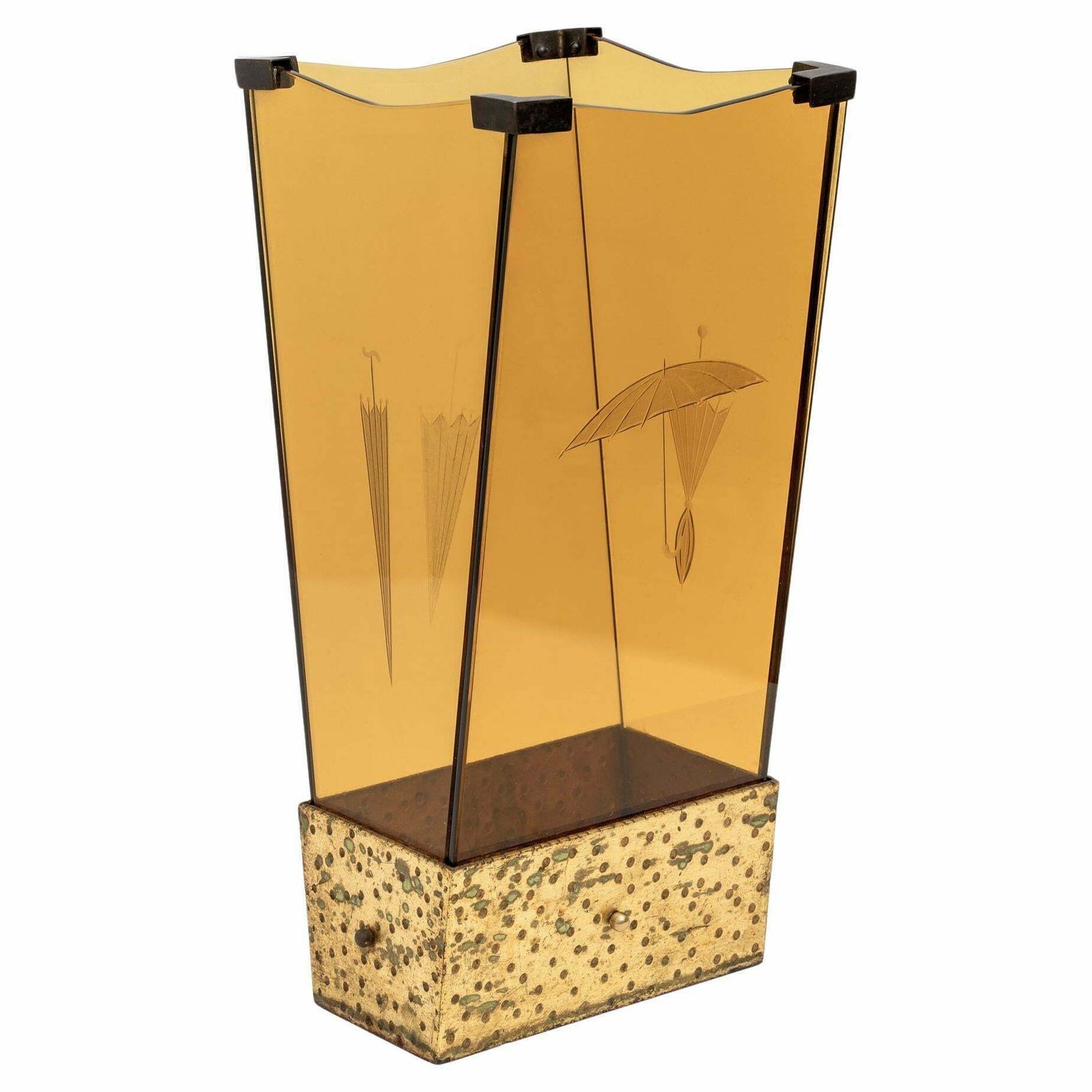 Attributed Pierluigi Colli Midcentury Modern Glass Umbrella Stand By Cristal Art