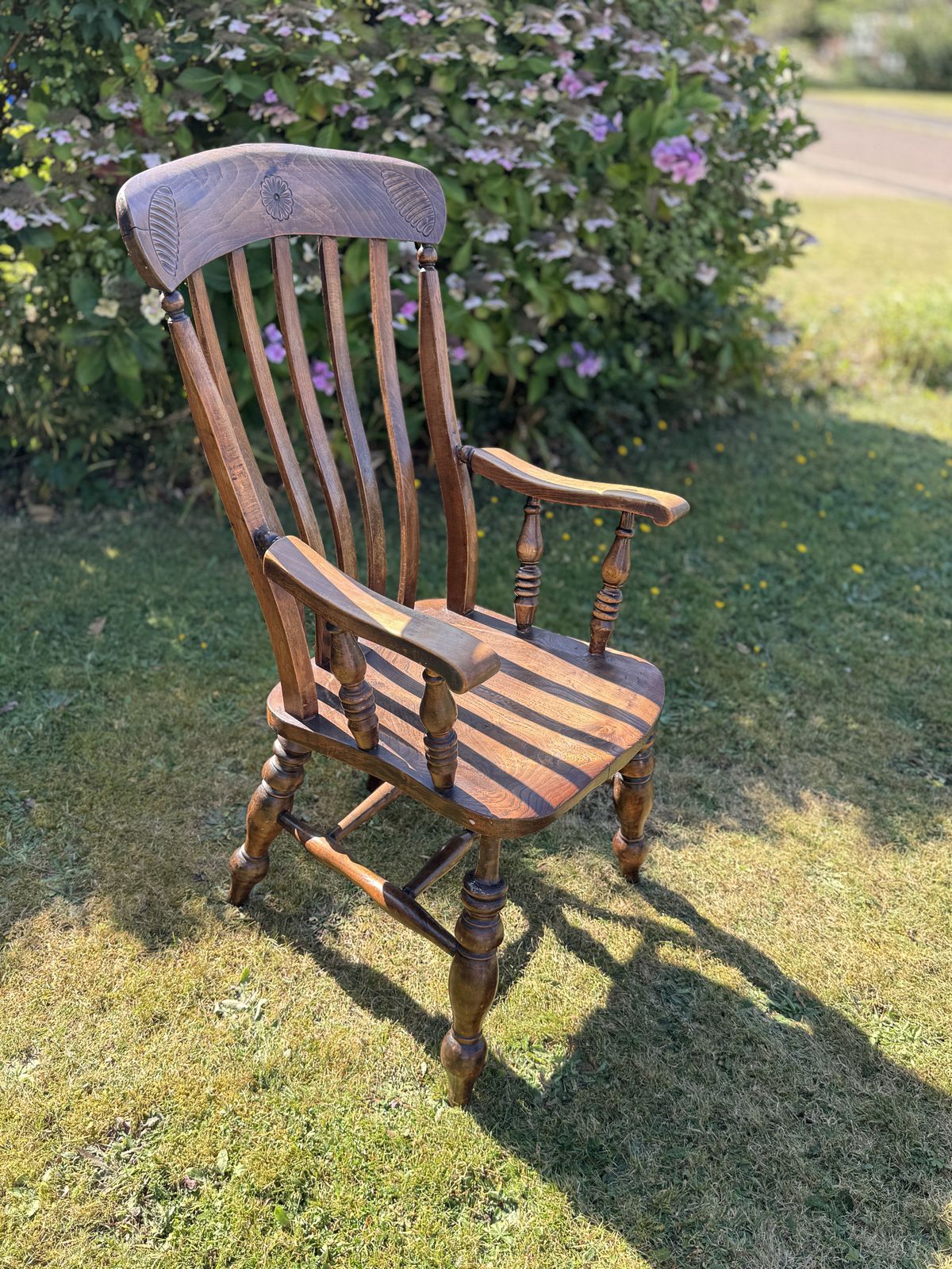 Antique Wooden High Back Farmhouse Chair photo 100.0