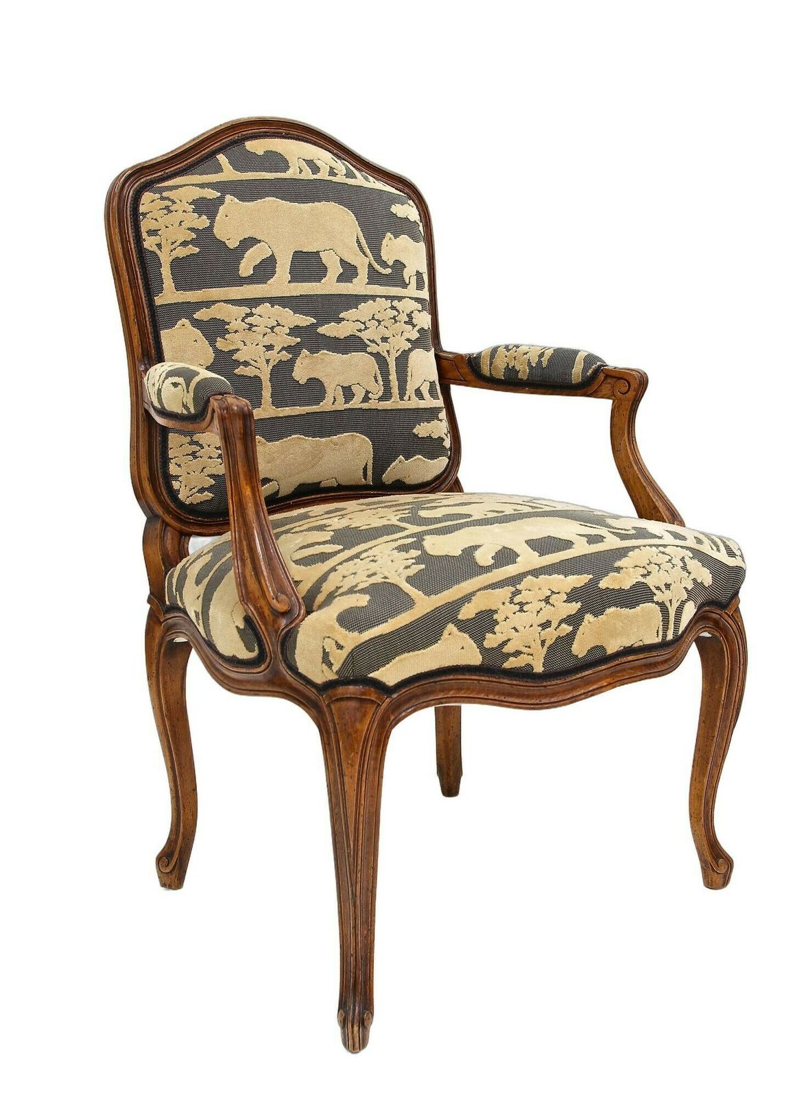 19th Century Nutwood Armchair, Handcarved, At Ca. 1880