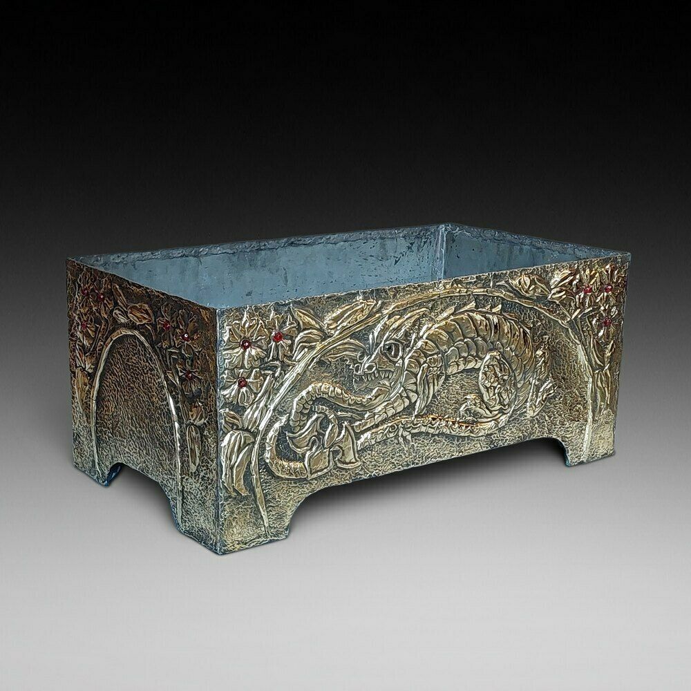 Large 19thc Chinese Zinc Lined Brass Planter