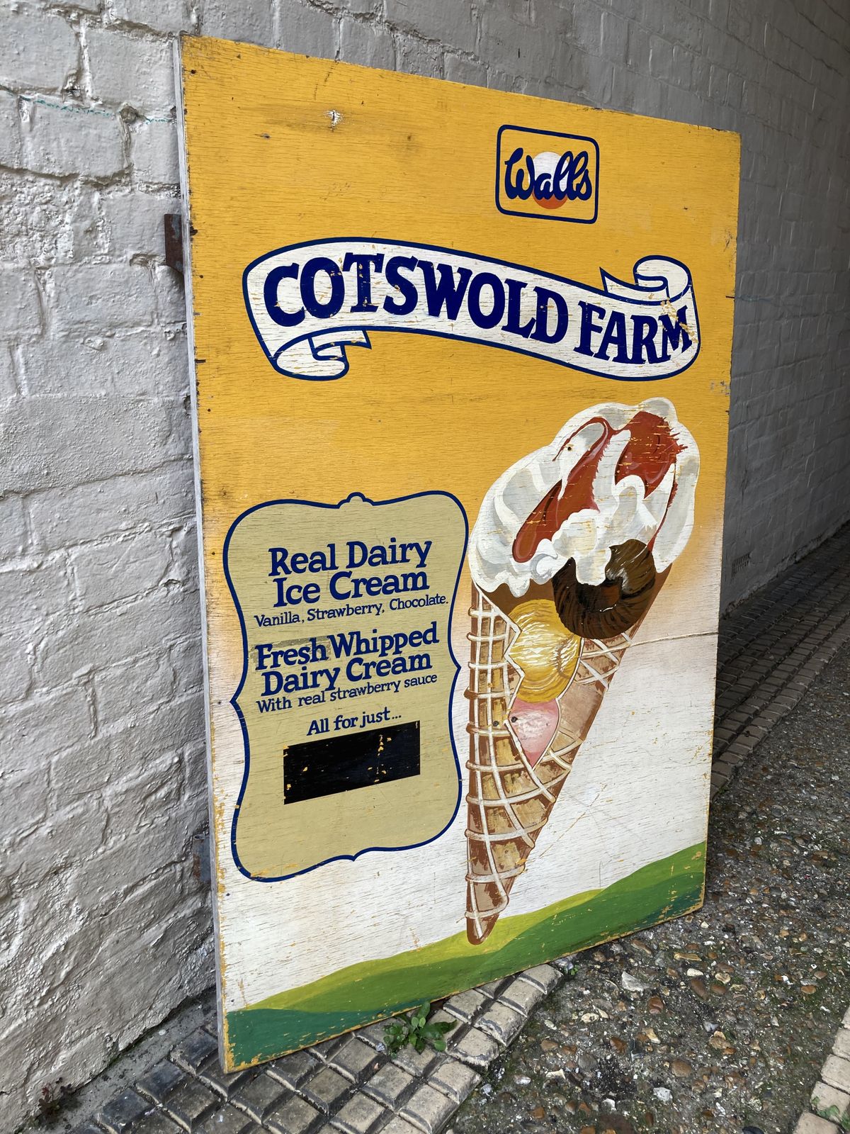 Vintage Walls Cotswold Ice Cream Van Advertising Sign photo furniture