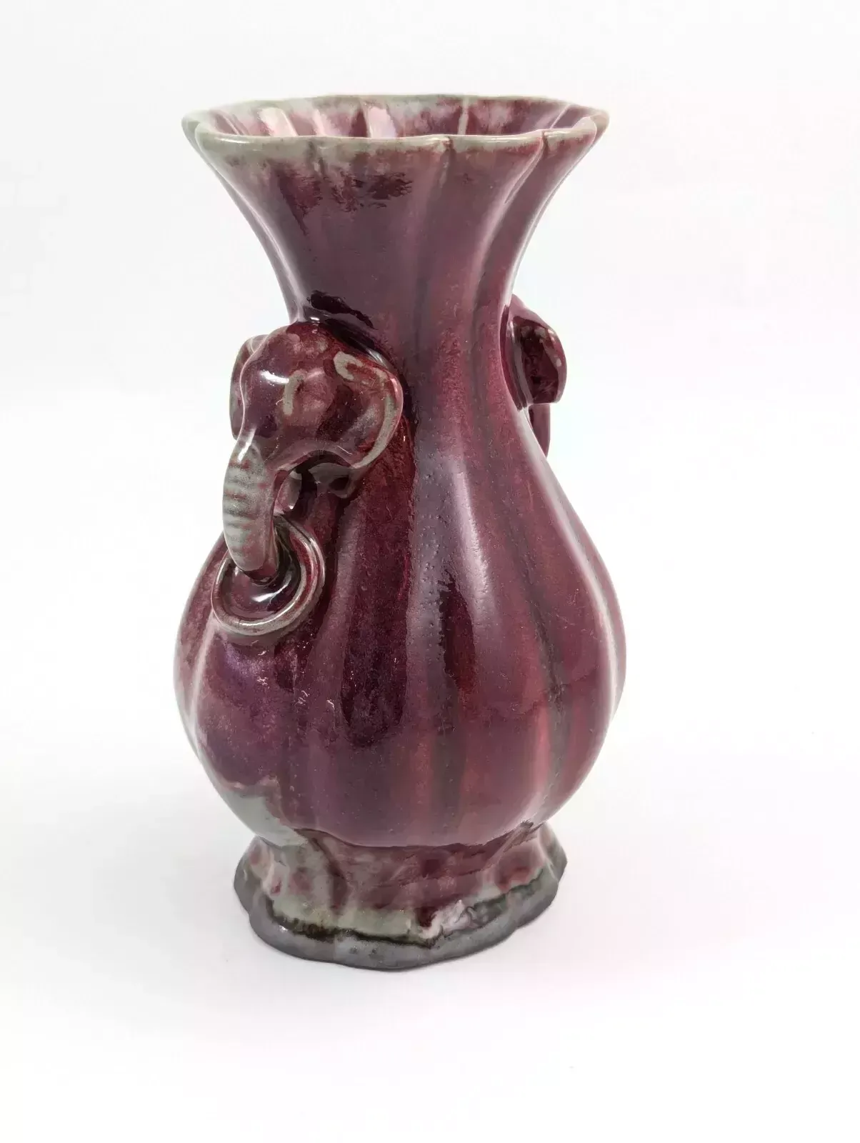 Antique Chinese Flambe Glaze Vase, C. 19th Century photo vinterior