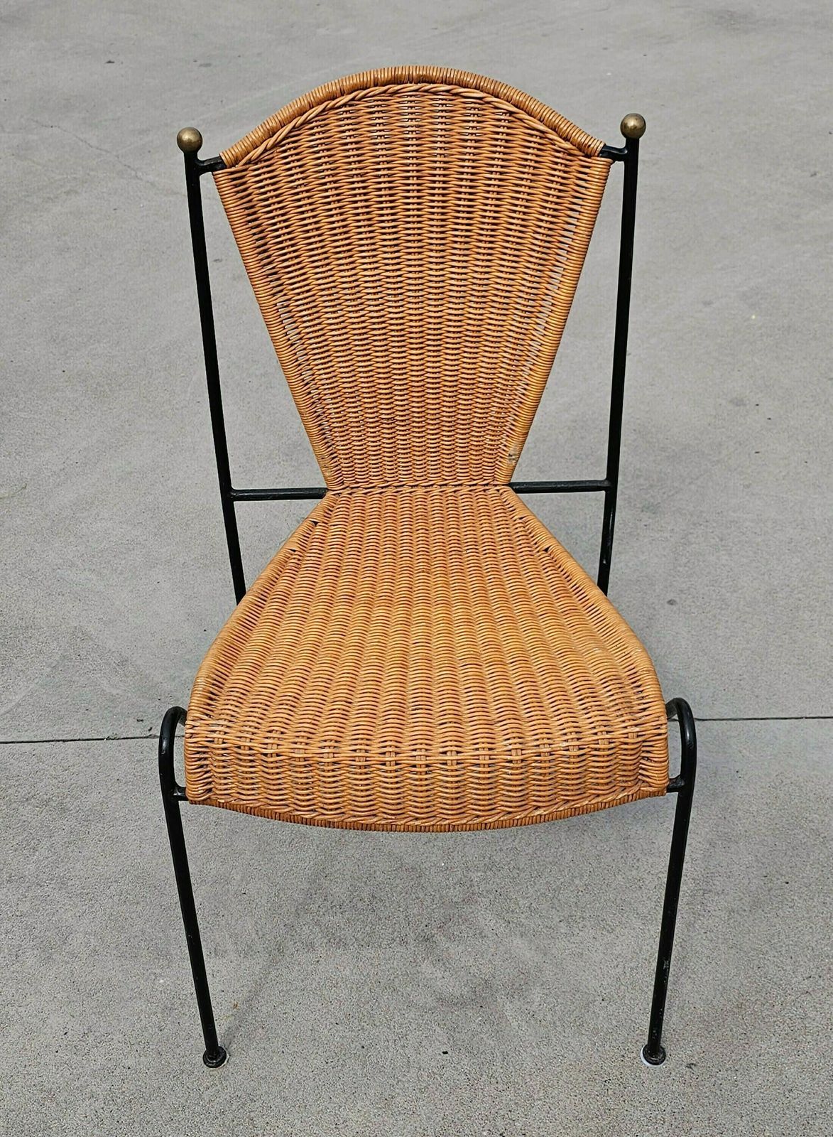 1 Of 11 Mid Century Modern Wicker And Wrought Iron Chairs By Frederic Weinberg // Vintage Dining Chairs // Made In The USA, 1950s photo vintage
