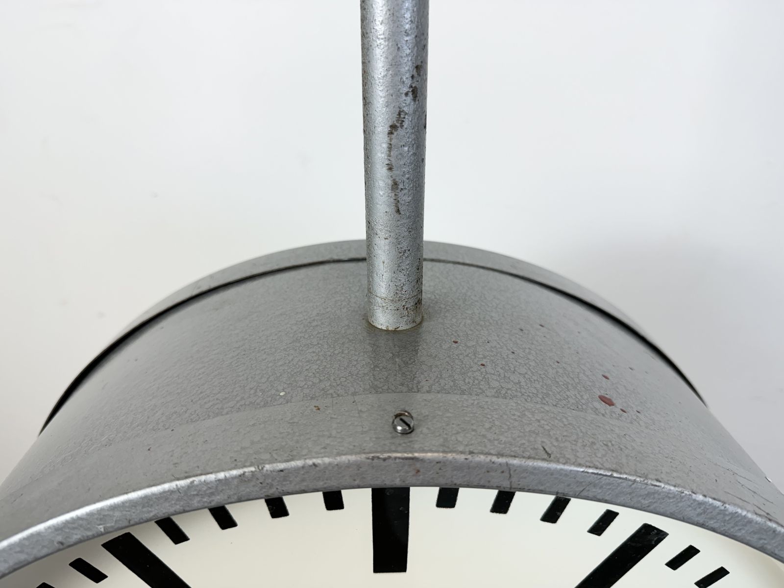 Huge Industrial Double Sided Railway Or Factory Clock From Pragotron, 1960s photo for sale