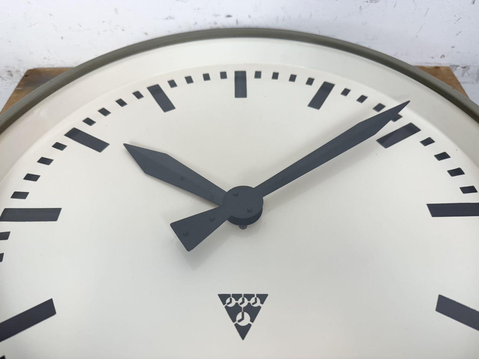 319.0 Large Grey Industrial Factory Wall Clock From Pragotron, 1960s photo